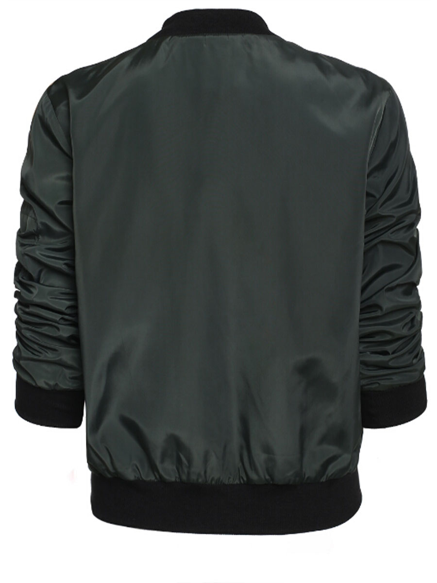 Solid Color Short With Zipper Coat Jacket NSXIA83481