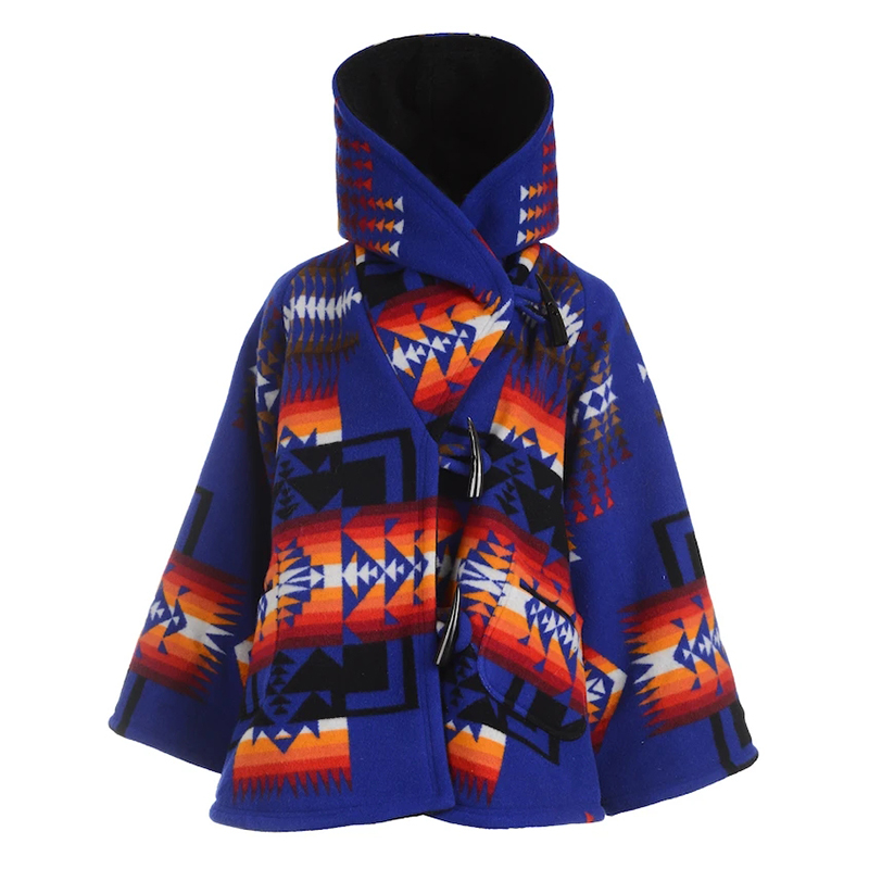 long-sleeved hooded print woolen coat nihaostyles clothing wholesale NSYIS85462