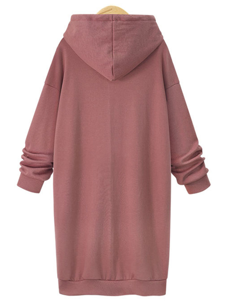 long-sleeved solid color hooded drawstring sweatershirt dress nihaostyles wholesale clothing NSXIA85126