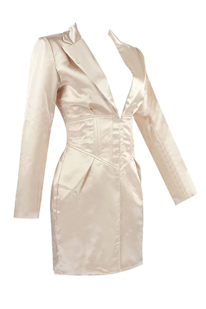 sexy deep V lapel long-sleeved slim dress nihaostyles wholesale clothing NSYIS85123