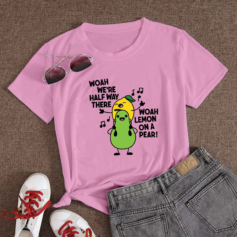Cartoon fruit letter printing short-sleeved T-shirt nihaostyles clothing wholesale NSYAY88169
