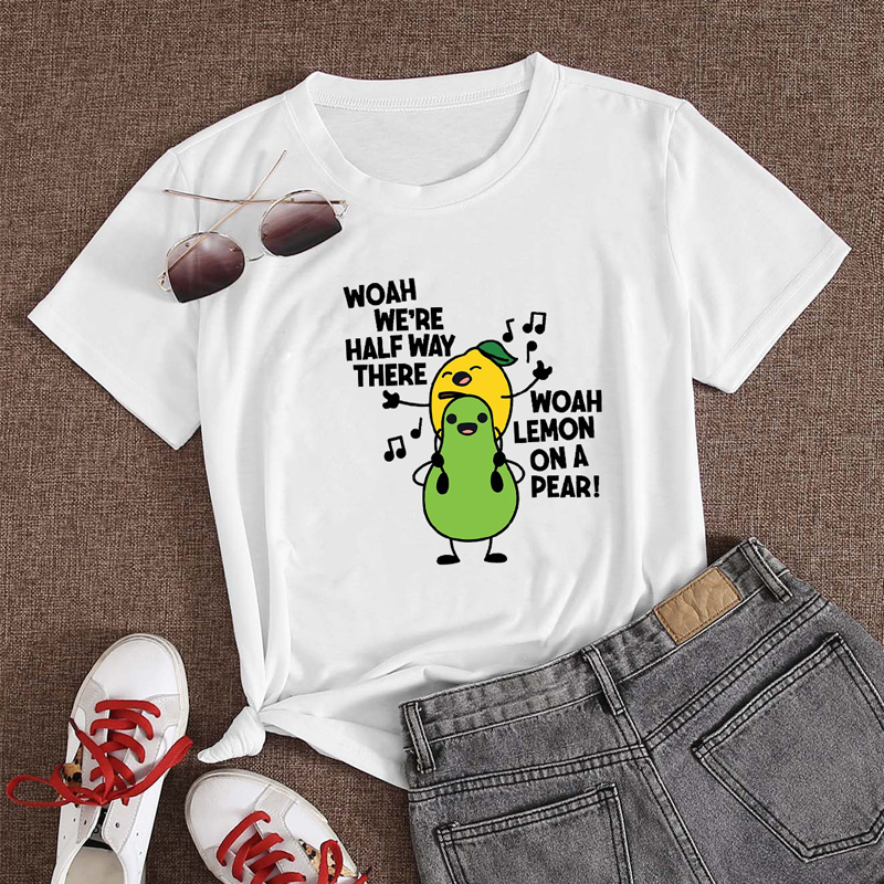 Cartoon fruit letter printing short-sleeved T-shirt nihaostyles clothing wholesale NSYAY88169