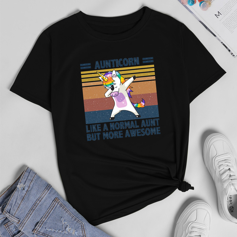 Cartoon unicorn letter printing short-sleeved T-shirt nihaostyles clothing wholesale NSYAY88168