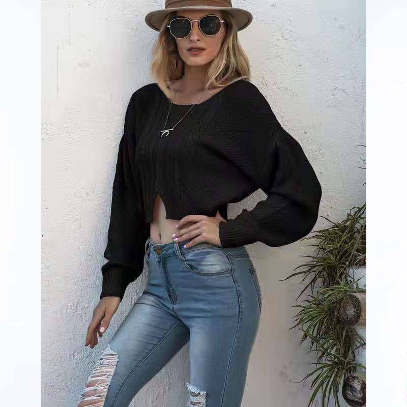 round neck long-sleeved top nihaostyles wholesale clothes NSXIA86867