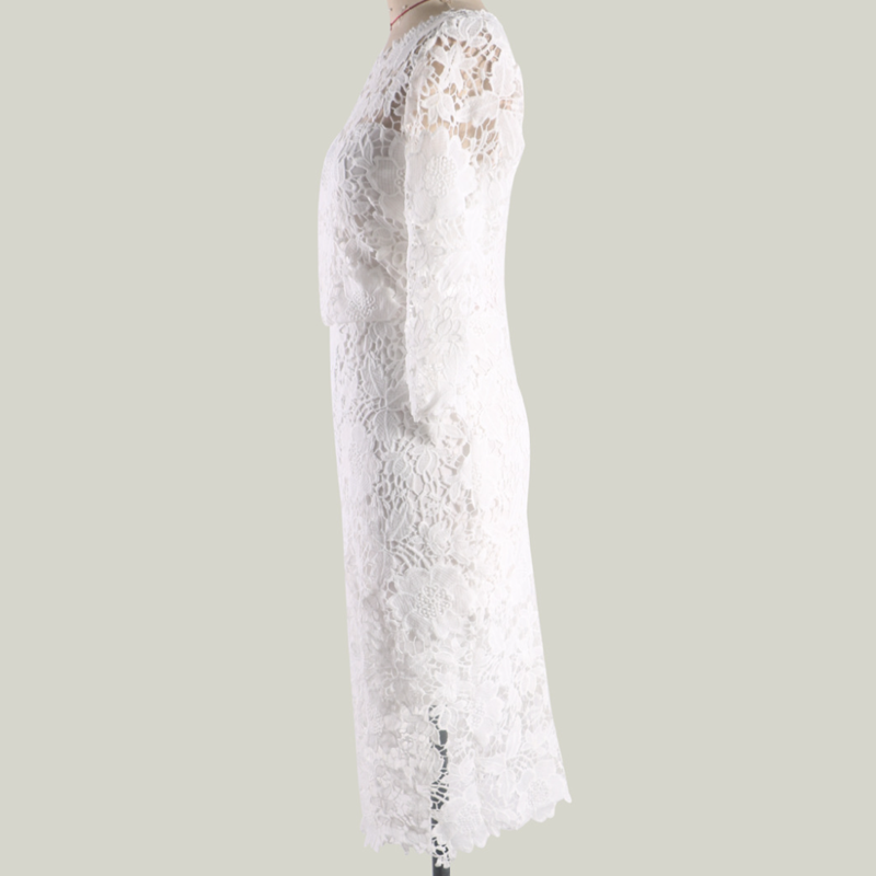 Lace Stitching Long-Sleeved Dress NSYIS83548