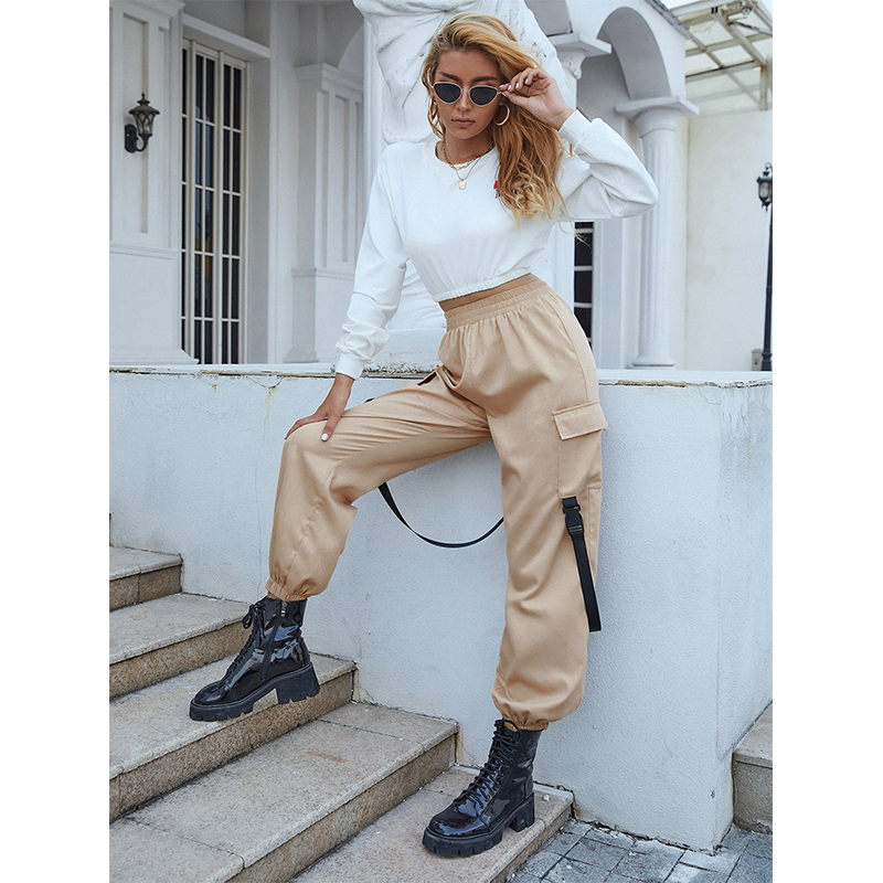 solid color pocket trousers nihaostyles clothing wholesale NSXIA88145