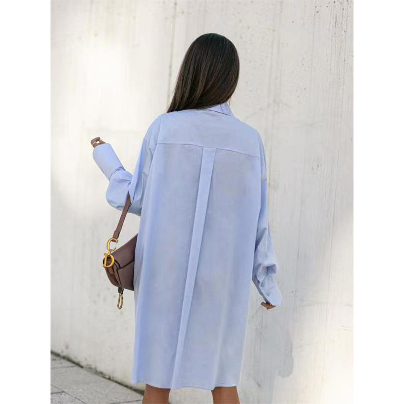 Autumn long-sleeved lapel irregular blouse nihaostyles wholesale clothing NSXIA94197