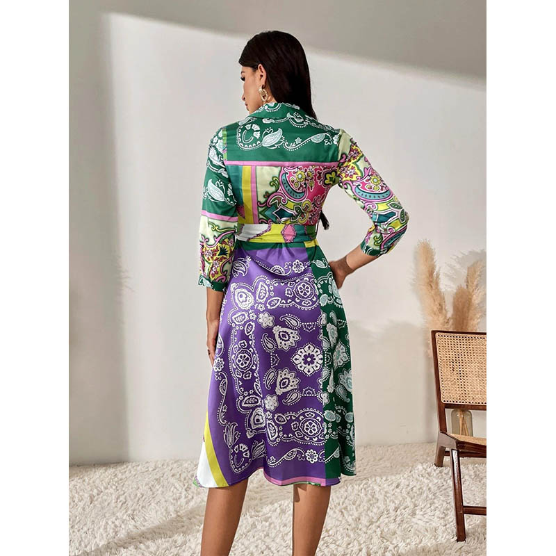 long sleeve Printed Dress nihaostyles wholesale clothes NSXIA90171