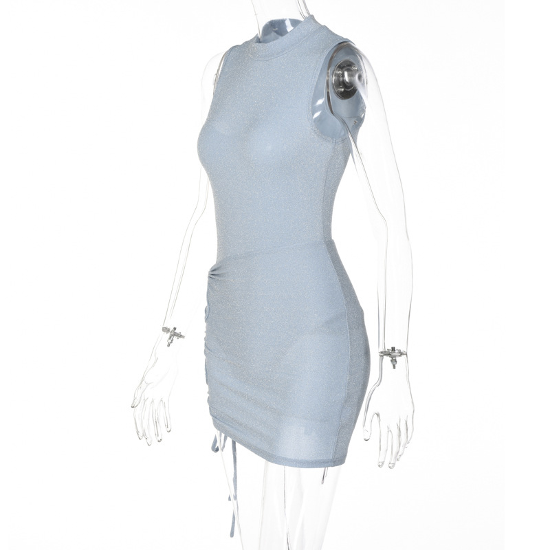 Sleeveless Jumpsuit & Drawstring Hollow Skirt Set NSYID104910