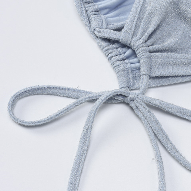 Sleeveless Jumpsuit & Drawstring Hollow Skirt Set NSYID104910