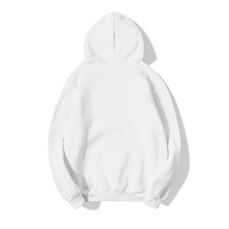 Hooded Love & Peace Print Long-Sleeved Fleece Sweatshirt NSYAY100925