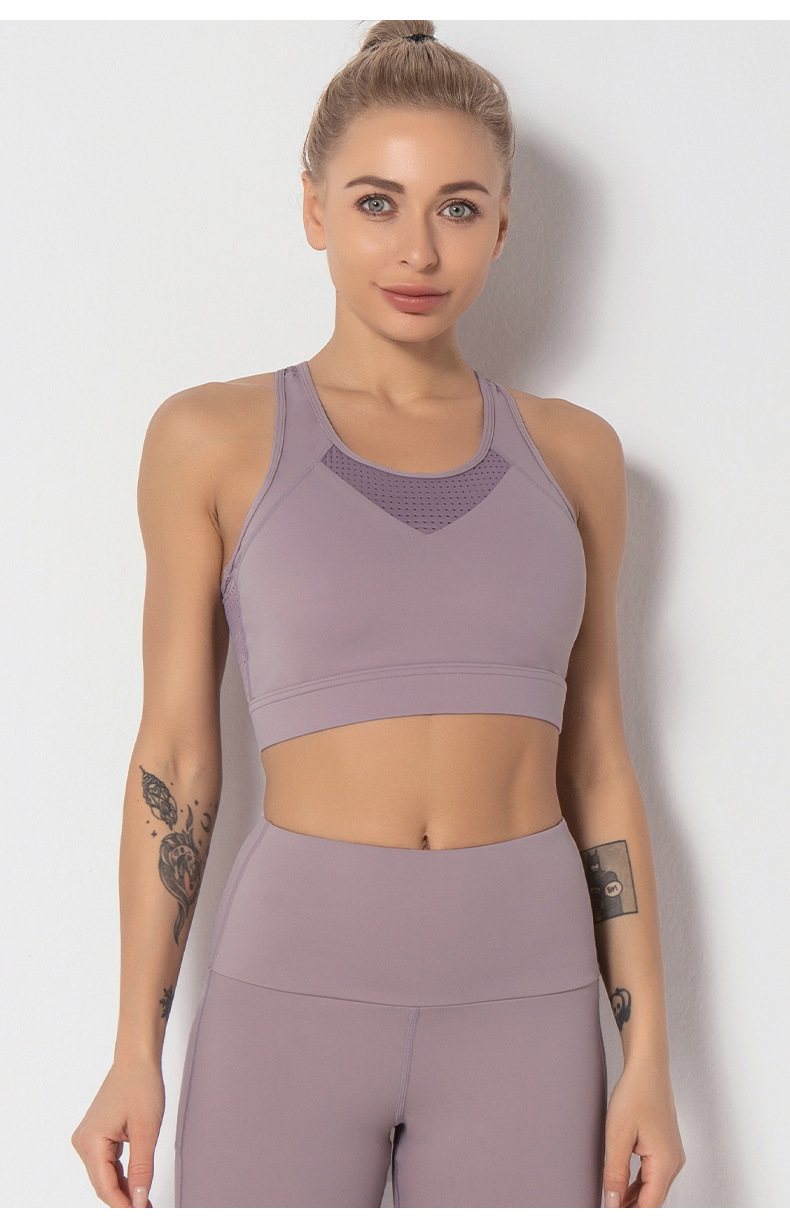 breathable shockproof mesh stitching yoga vest  NSLUT60124