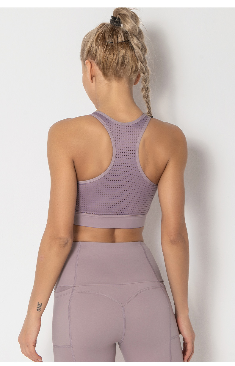 breathable shockproof mesh stitching yoga vest  NSLUT60124