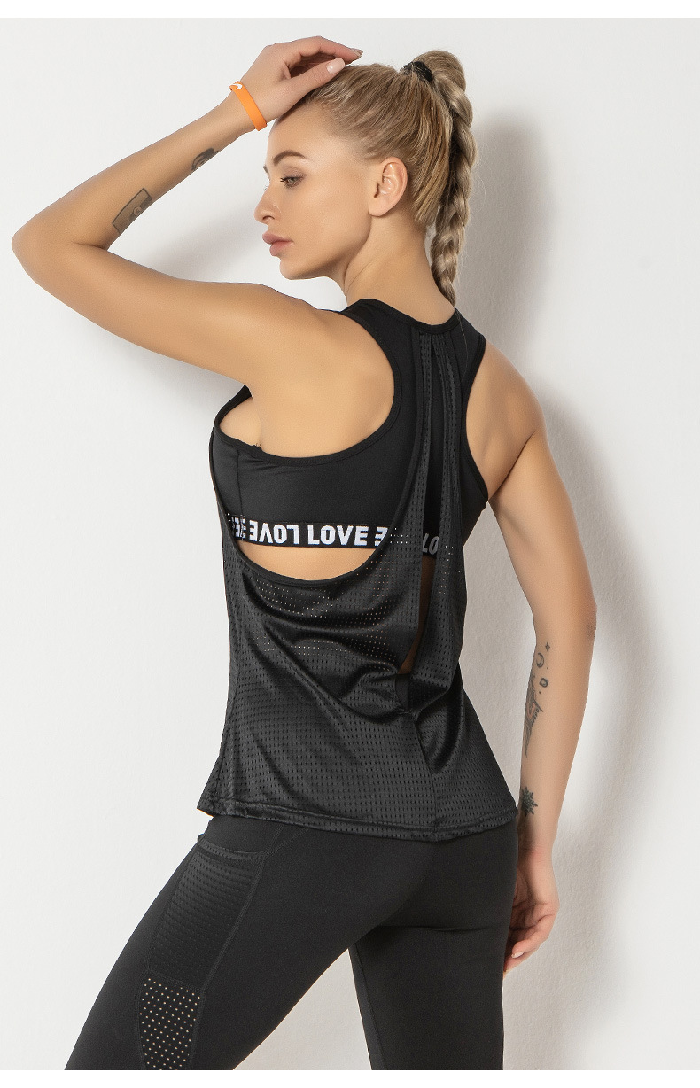 solid color bra sleeveless fake two-piece sports vest NSLUT60117