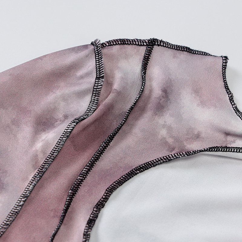 Single-Sleeve Contrast Stitching Dress NSYID62548