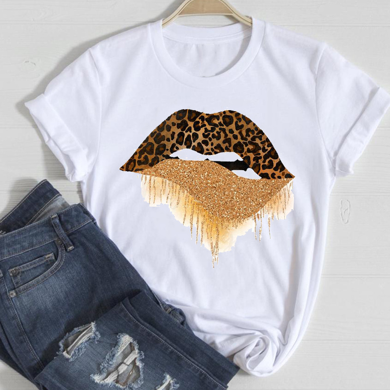 lip leopard love fashion spring and summer T-shirts NSAIT62502
