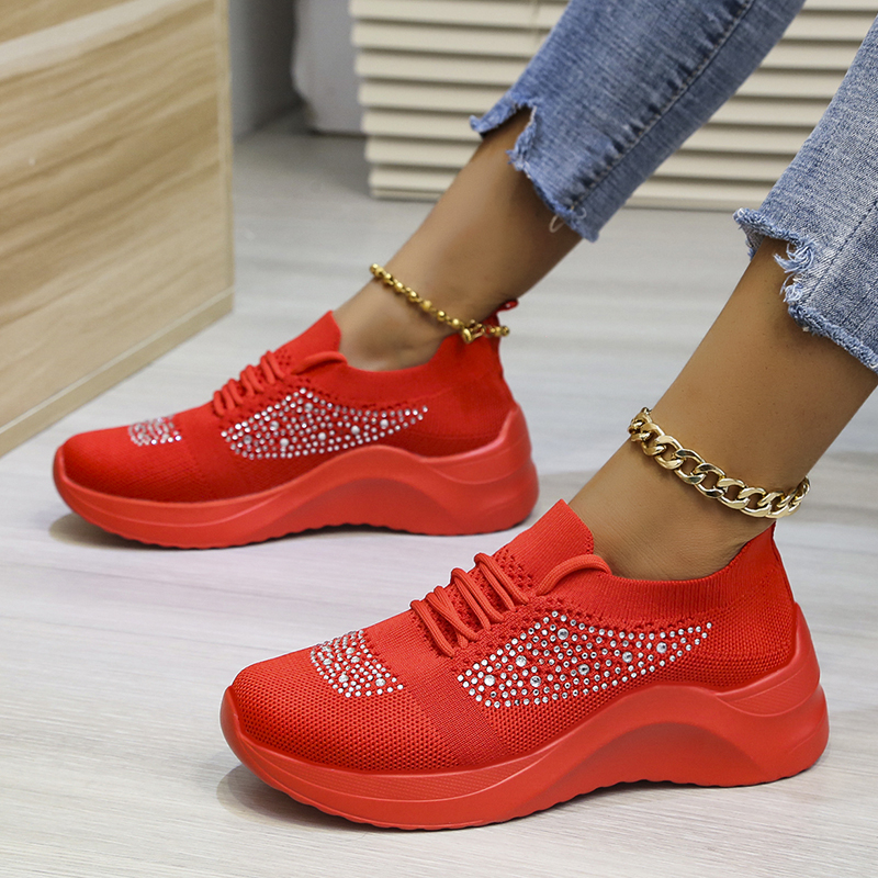 casual with flat mesh lace-up simple single shoes NSYUS63347