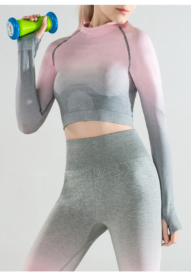 hot style hanging-dyed gradient fitness tops NSLUT60538