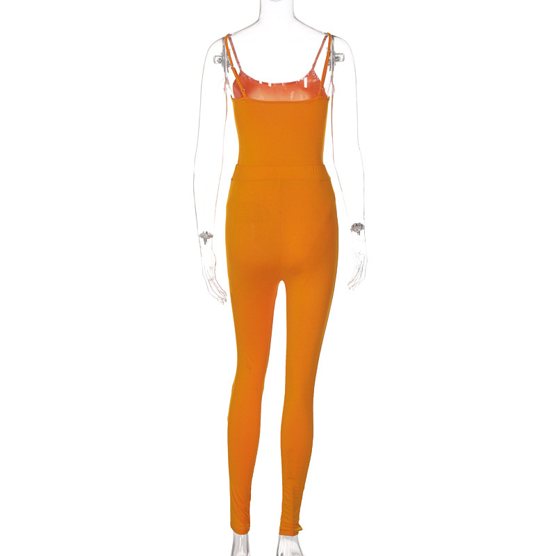 Solid Color Sleeveless Slim Slip Jumpsuit NSYID64184