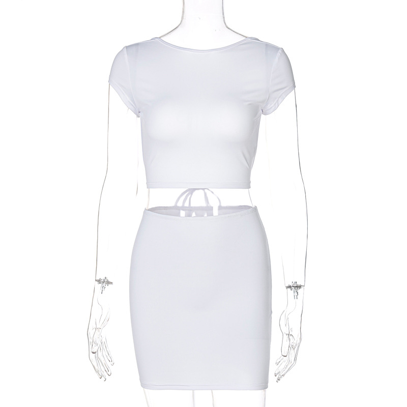 new summer fashion casual back lace short sleeve set NSYID64178