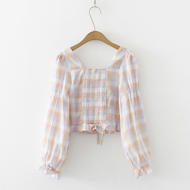 Spring and autumn new style long-sleeved plaid shirt NSYID65327