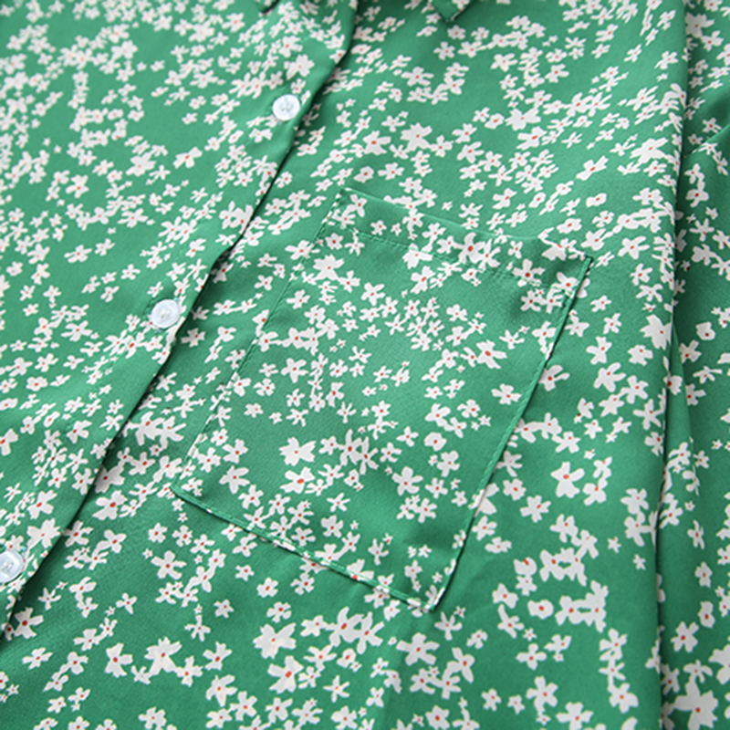 Floral Printed Long Sleeve Loose Casual Shirt NSYID65317