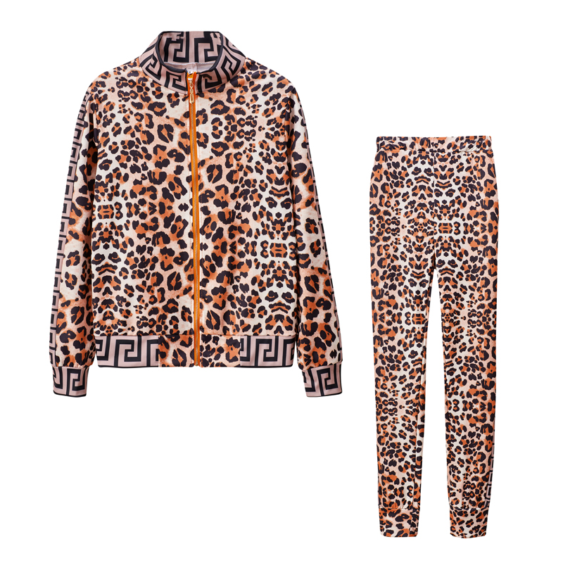 conjunto casual con estampado de leopardo de camuflaje de costura de verano NSSUO61655