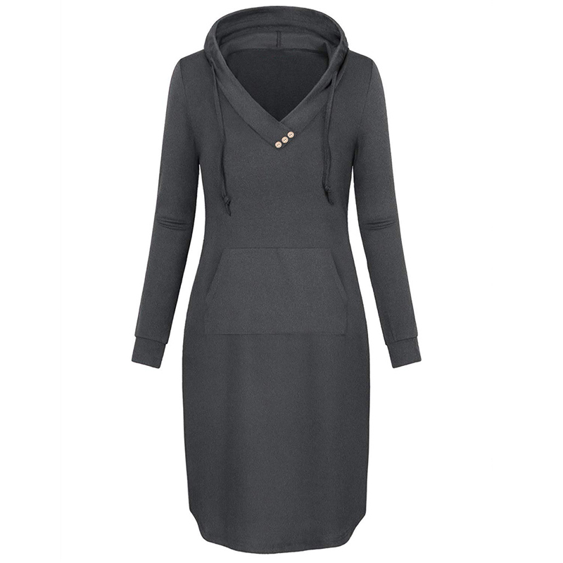wholesale women s clothing Nihaostyles Fashion Solid Color Long Sleeve Hooded Dress NSXIA65499