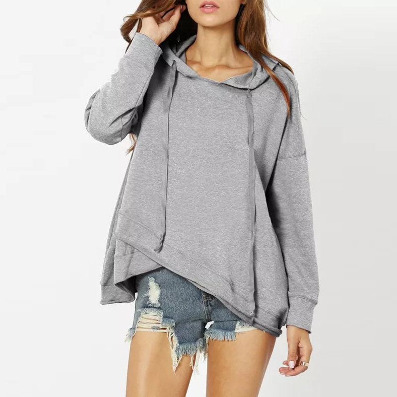 wholesale women s clothing Nihaostyles Solid Color Hooded Irregular Hem Sweater NSXIA65497