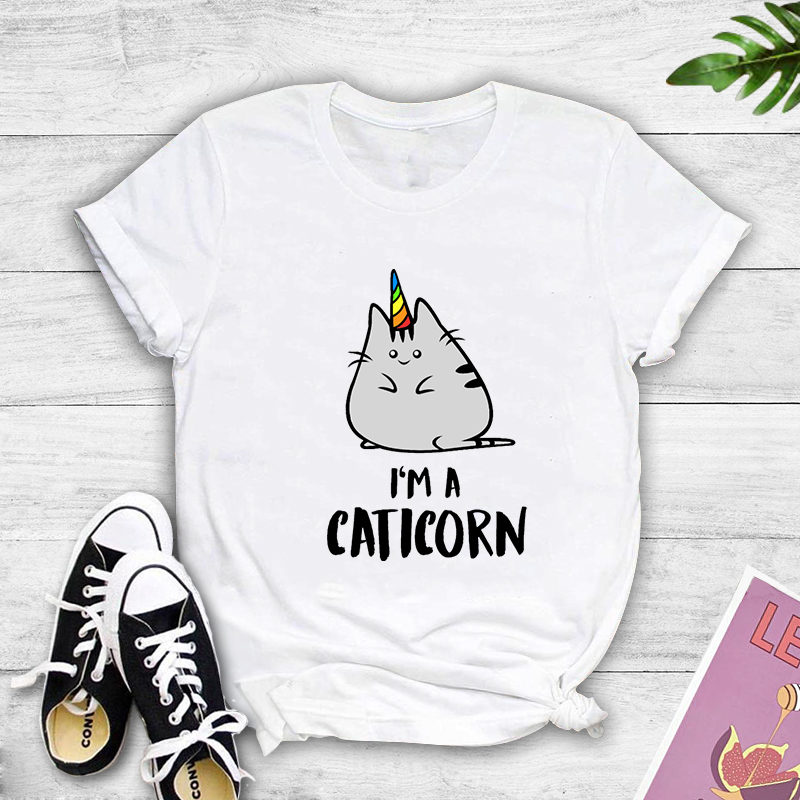 Cat print casual short-sleeved T-shirt nihaostyle clothing wholesale NSYAY68000
