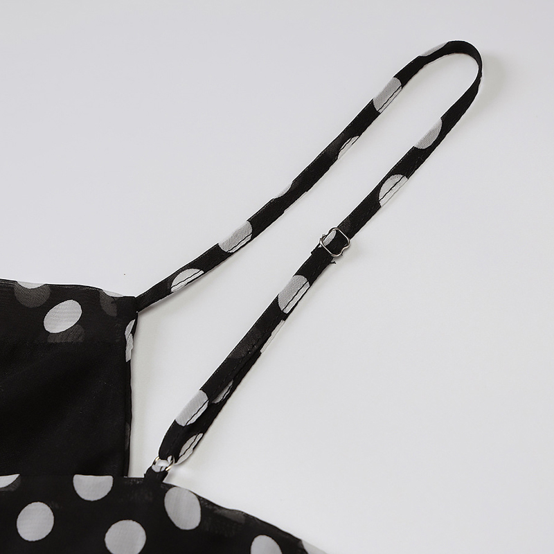 nihaostyle clothing wholesale Summer New Polka Dot Drawstring Sling Dress NSYID65744