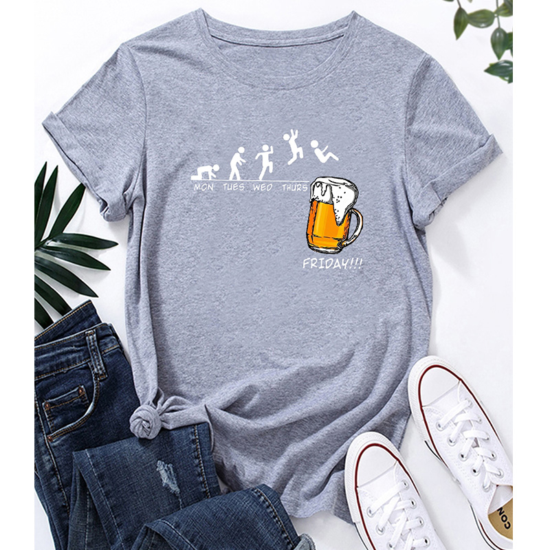 Creative Jumping Printed Casual Short-Sleeved T-Shirt NSYAY69354