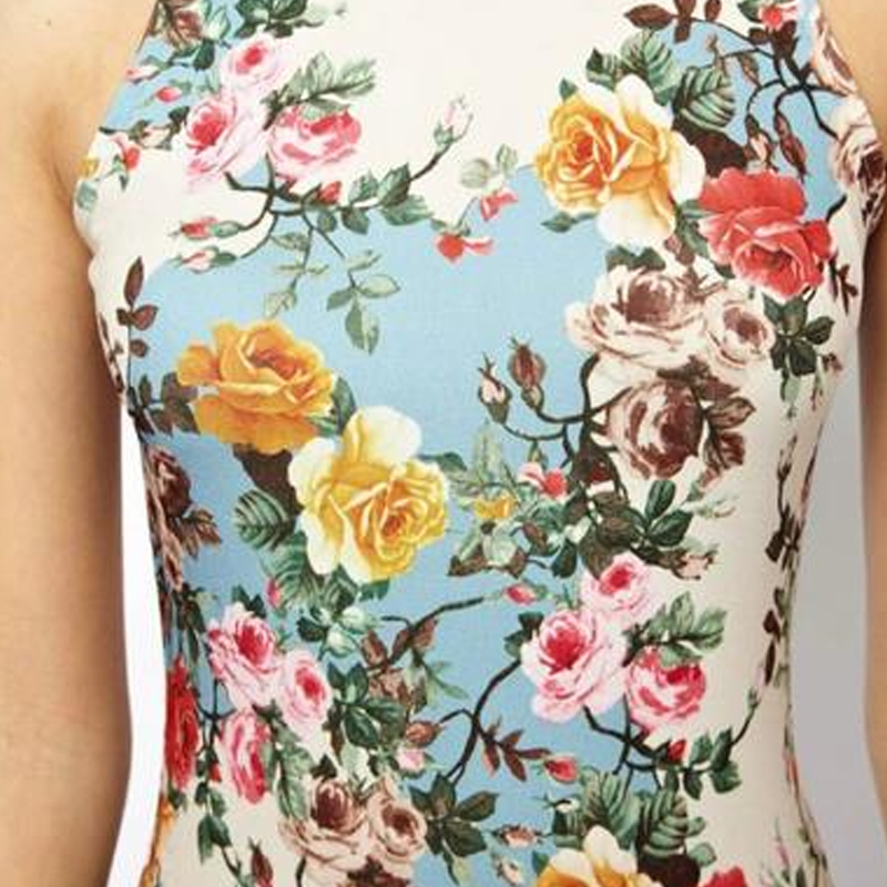 Women's retro floral ethnic style slim sleeveless hip dress NSYID69428
