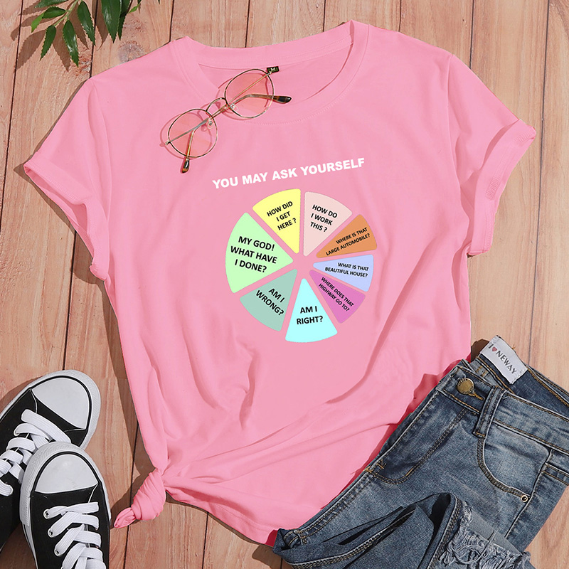 Letter color matching printed casual short-sleeved T-shirt women nihaostyle clothing wholesale NSYAY70005