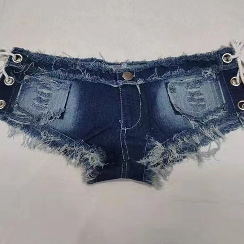 wholesale women s clothing Nihaostyles low waist sexy frayed ultra-short denim shorts NSXMI66137