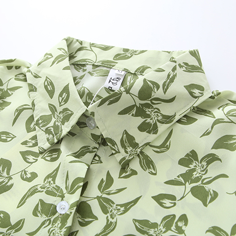 wholesale clothing vendors Nihaostyles retro printing loose long-sleeved lapel chiffon shirt  NSYID66785