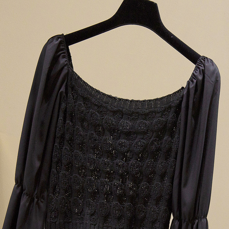 Flat-shoulder croppedshirt stitching chiffon top Nihaostyles wholesale clothing vendor NSYID74943