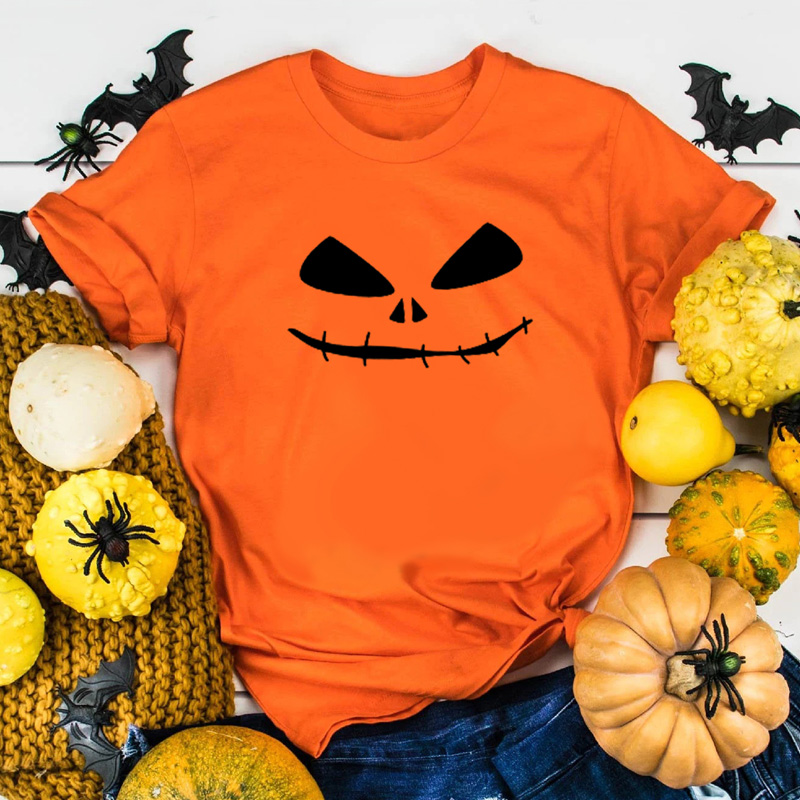 Halloween print short-sleeved T-shirt nihaostyles clothing wholesale NSYAY75817
