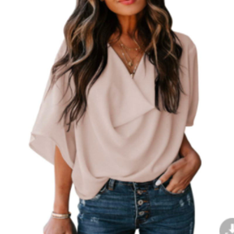 loose v-neck casual tops Nihaostyles wholesale clothing vendor NSOUY72702
