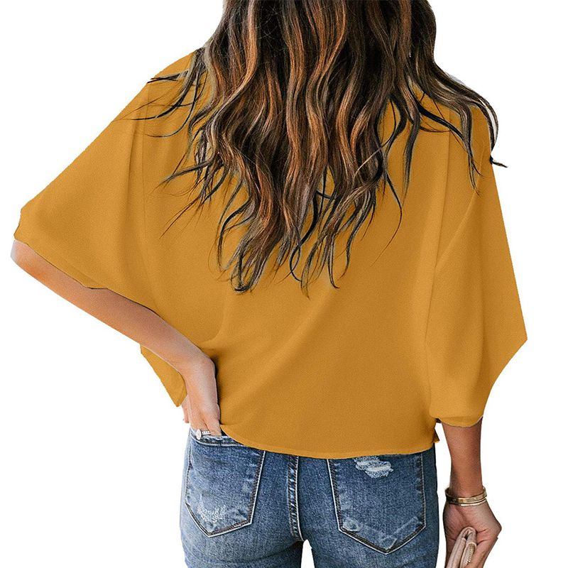 loose v-neck casual tops Nihaostyles wholesale clothing vendor NSOUY72702