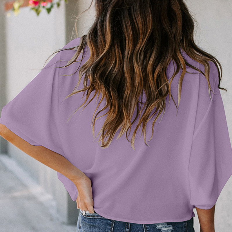 loose v-neck casual tops Nihaostyles wholesale clothing vendor NSOUY72702