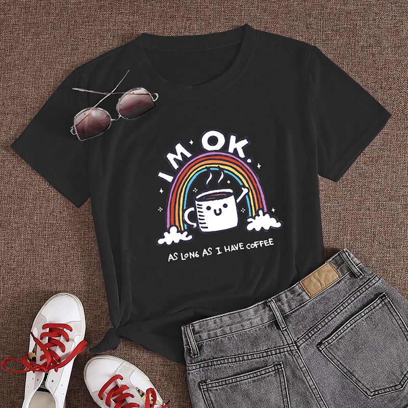 Cartoon Rainbow Printed Short-Sleeved T-Shirt NSYAY73758
