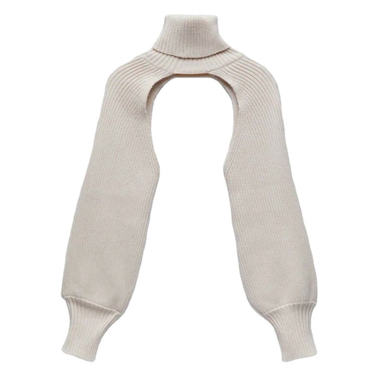 Lantern Sleeve Turtleneck Woolen Sleeve Solid Color Sweater NSJIM77055