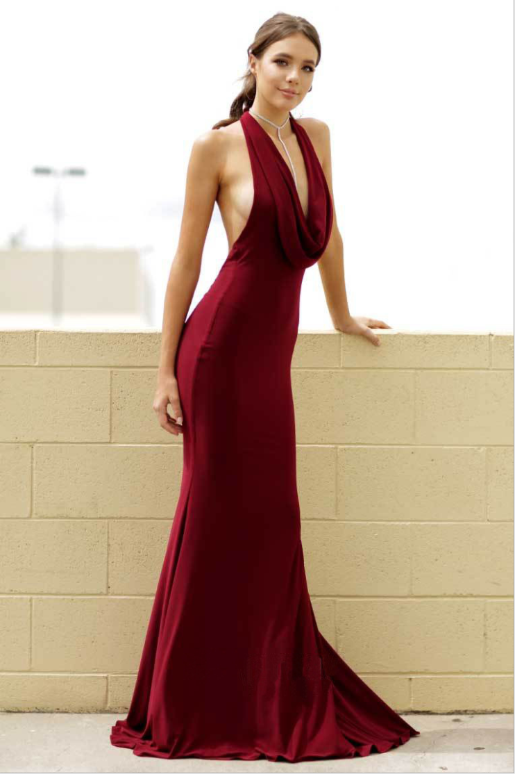 Autumn women s sleeveless halterneck backless package hip elegant dress nihaostyles wholesale clothing NSYIS80866