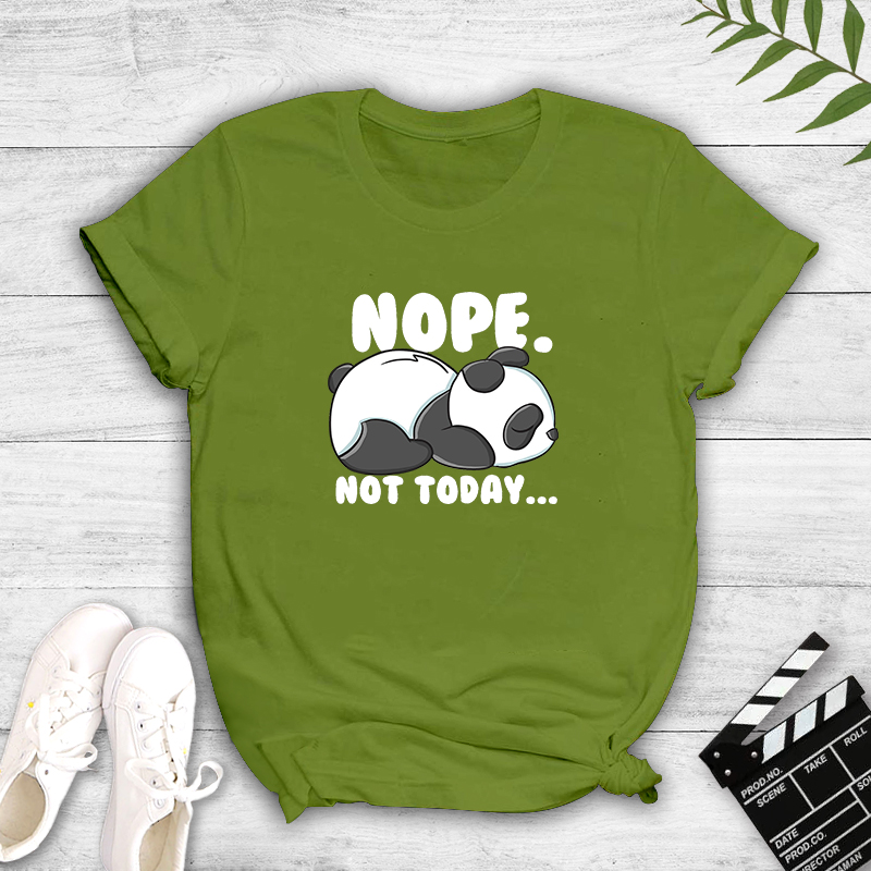Cartoon panda print casual short-sleeved T-shirt nihaostyles wholesale clothing NSYAY80687