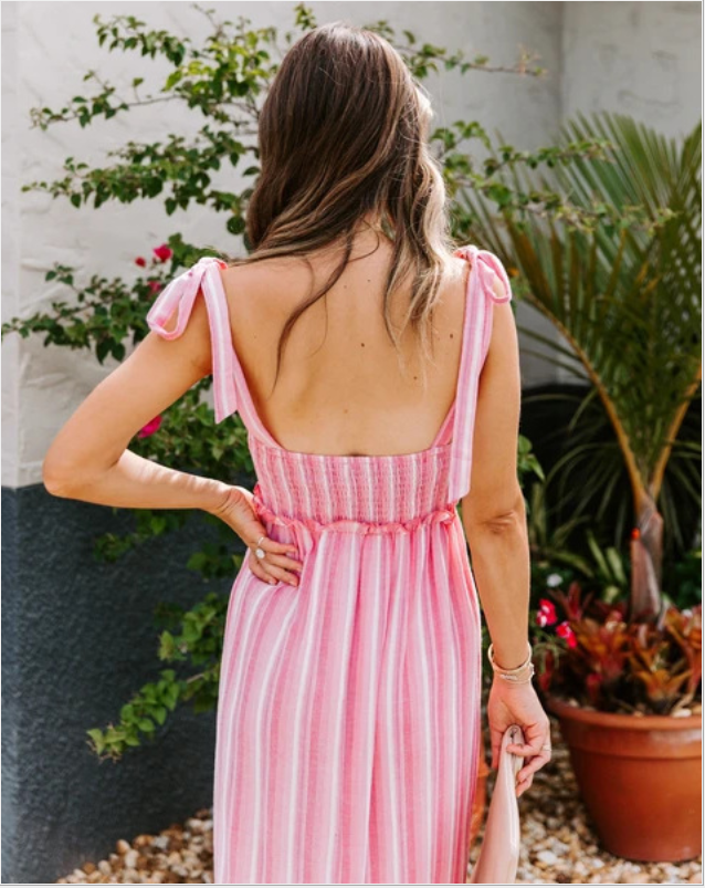 sleeveless striped suspender dress nihaostyles clothing wholesale NSYIS81354