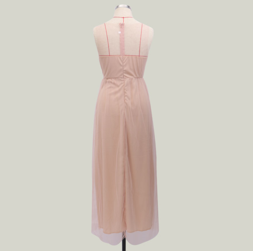 sleeveless gauze stitching suspender dress nihaostyles clothing wholesale NSYIS81322