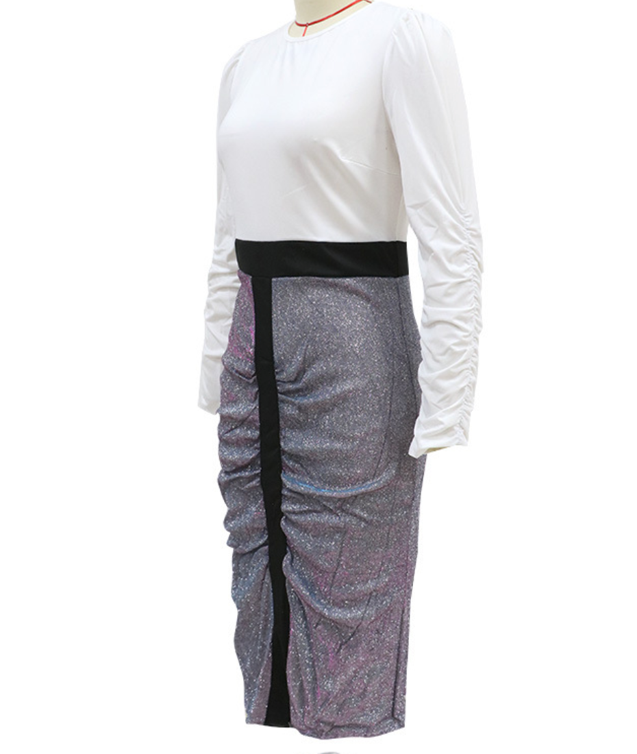 round neck long-sleeved slim dress nihaostyles clothing wholesale NSYIS81287