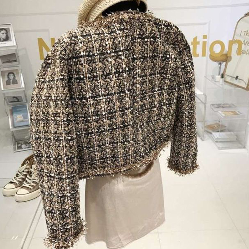 Retro Woolen plaid Short Jacket nihaostyles wholesale clothing NSXMI83176