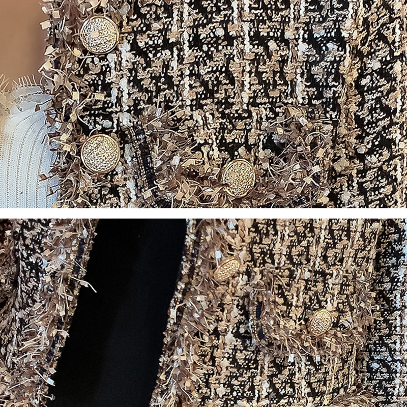 Chaqueta corta a cuadros de lana retro nihaostyles ropa al por mayor NSXMI83176